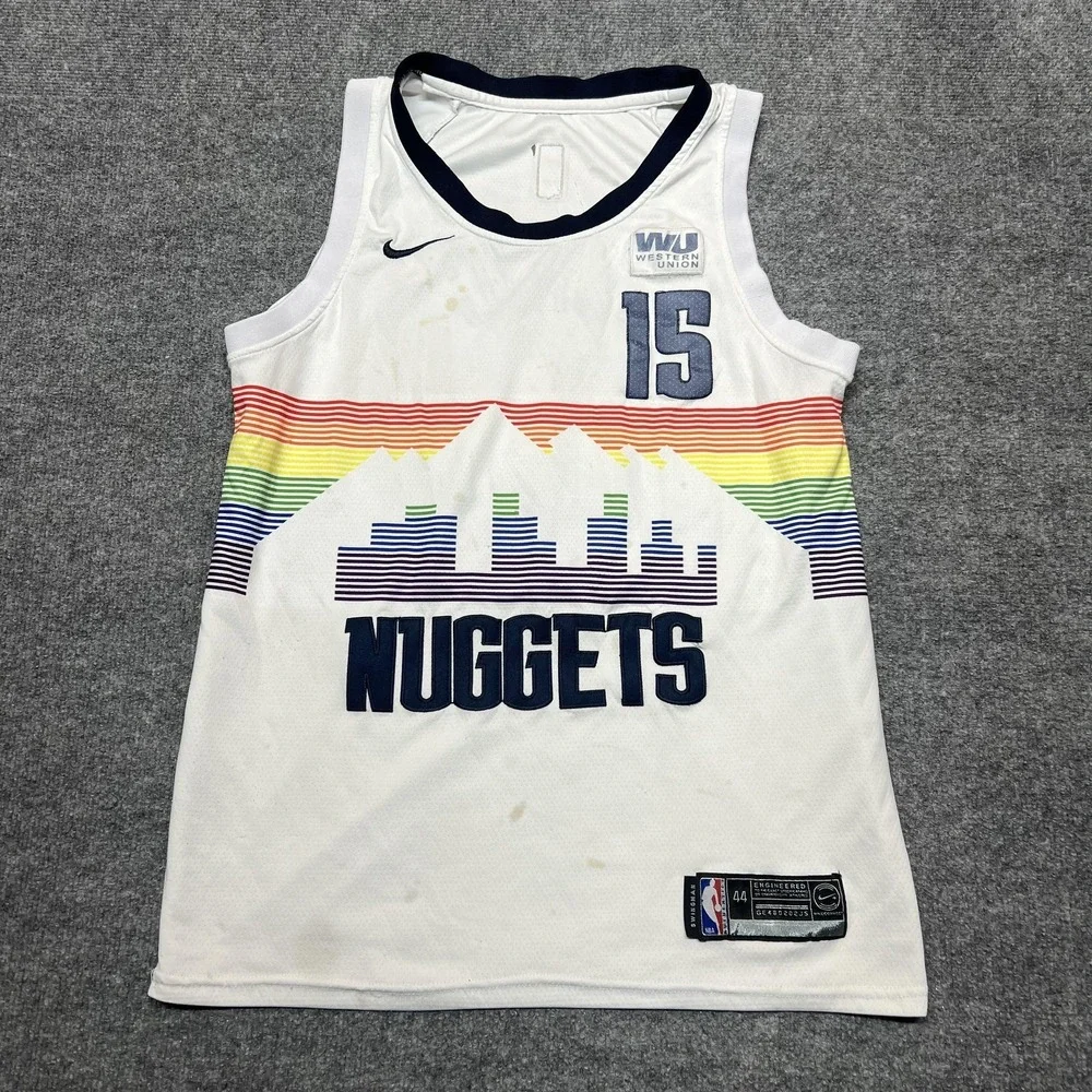Denver Nuggets Jersey Mens 44 White NBA Nikola Jokic 15 Nike City Edition